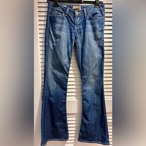 William Rast Daisy Super Flare Jeans Stretch Size 25 Distressed